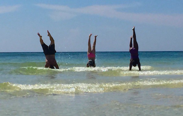 handstands in the water