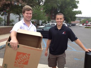 The 'Campus Bellhops' guys. This is a business that will help your student move out of any dorm, apartment or house... we were a complimentary move in exchange for spreading the word.  We highly recommend using a couple strong college kids to move the stuff, especially when the dorm elevator is broken, which was the case with us.