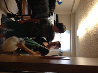 Being escorted out last Fall, the day I left him in his dorm.