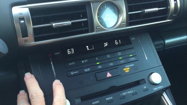 Lexus temperature swipe