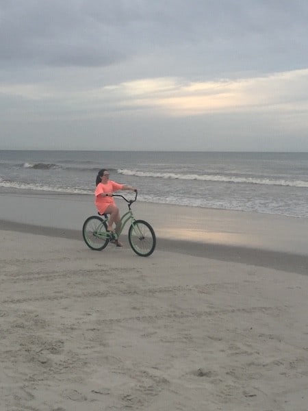 bike ride on beach